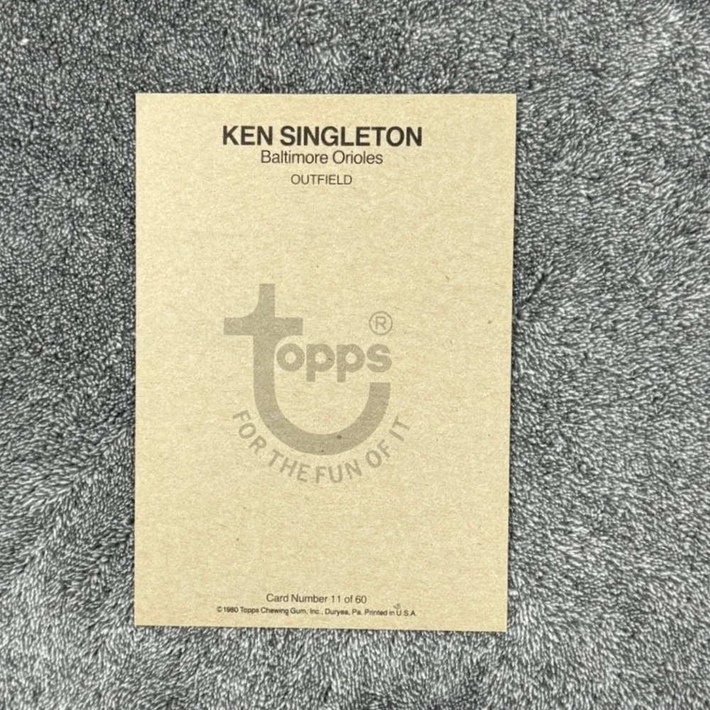 1980 Topps Ken Singleton Baltimore Orioles #11 Oversized Baseball Card 5x7 - Picture 4 of 4